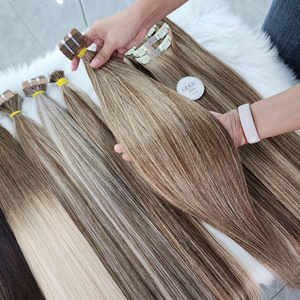 Extensiones de Cabello Natural Remy Vietnamita con Cutícula Alineada, Clip-in, Trama Doble, Rubio con Mechas - Product Image 4