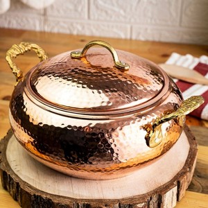 Casserole en cuivre de qualité professionnelle avec couvercle pour la cuisine, pot robuste pour restaurant, hôtel, cuisinière à gaz, longue durée de vie - Product Image 5