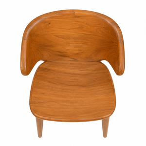 Chaise de salle à manger scandinave moderne en teck massif avec dossier sculpté en forme de coquille |   Imperméable, durable et écologique pour appartements, hôtels et parcs - Product Image 4
