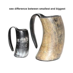 Handcrafted American Style Horn Mugs Viking Natural Drinking Horn Mugs <b>Gifts</b> for Parties for <b>Game</b> <b>of</b> <b>Thrones</b> Fans Agate - Product Image 2