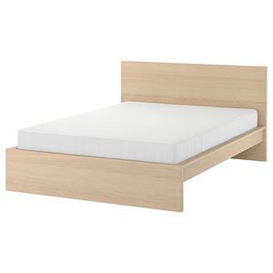 Modern Japandi Teak Wood Bedstead Smooth Flat Core Silhouette Light Straw Finish Floor Sleep Vault - Product Image 1