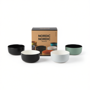 Ensemble de 6 bols en céramique nordiques multicolores, design moderne pour la cuisine - Product Image 3