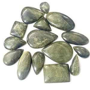 สร้อยคอคริสตัลออบซิเดียนสีทองธรรมชาติคุณภาพ AAA+ ขนาด 20 มม. พร้อมเอฟเฟกต์เปลี่ยนสี  พร้อมอัญมณีเม็ดเดี่ยวขนาด 8 มม. (รูปทรงคละกัน) สำหรับทำเครื่องประดับ - Product Image 3