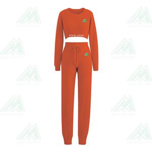 Chándal personalizado de manga larga para mujer, conjuntos de pantalones y suéter. - Product Image 6