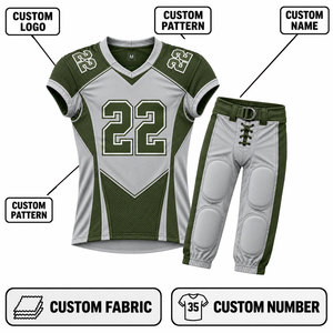 Ensemble d'uniformes de football américain pour hommes, sublimé, col en V, manches courtes, polyester respirant, ajusté, toutes saisons - Product Image 3