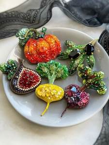 Designer Embroidery Beaded Brooch Handcrafted Decorative Pin for <b>Dresses</b> and Blazers - Product Image 5