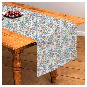 High Quality Block Printed Thicken Cotton Linen Fabric Hand Block Printing Table <b>Runner</b> For Home Decoration For Wedding Events - Product Image 6