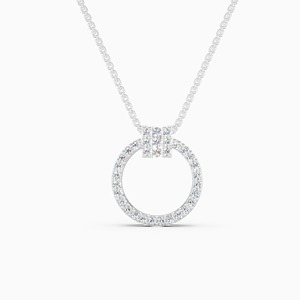 Colgante circular elegante hecho en oro de 9 quilates con un diamante cultivado en laboratorio de 0.26 quilates - Product Image 2