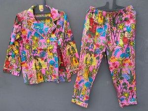 Conjunto de Pijama de Mujer con Estampado Animal, Ropa de Dormir Informal de Verano, Suave y Transpirable, 100% Algodón - Product Image 5