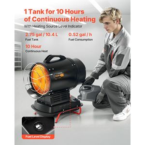 Stufa Industriale Portatile da 125.000 BTU a Cherosene/Diesel con Temperatura Regolabile e Ruote per Garage o Cantiere - Product Image 4