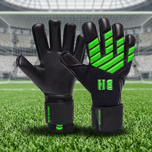 Gants de gardien de but avec super adhérence et protection des doigts, en latex allemand, personnalisables pour les professionnels, couleur vert et noir - Product Image 5