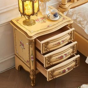 Oferta Especial: Juego de Dormitorio Emma de Lujo, Estilo Clásico Floral Dorado, Cama Tapizada con Grabados, Muebles Elegantes de Estilo Europeo - Product Image 5