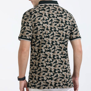 เสื้อโปโลแขนสั้นลายพรางสำหรับผู้ชาย ทรงปกติ ระบายอากาศได้ดี ผ้าฝ้ายอ๊อกซ์ฟอร์ด สไตล์ลำลอง โลโก้ด้านหน้า - Product Image 3