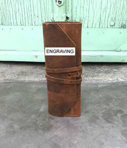 Sac de rangement pour couteaux en cuir véritable écologique, léger et portable, fait main, avec bandoulière détachable, vente en gros sur mesure - Product Image 5