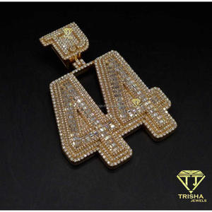 Collar Personalizado con Número 44, Plata de Ley 925, Chapado en Oro de 18k, Diamante Cultivado en Laboratorio, Estilo Hip Hop, Regalo para Hombres y Mujeres - Product Image 3