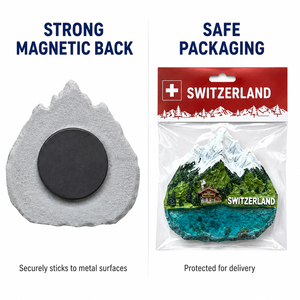 Aimants de réfrigérateur en résine personnalisés <span class=keywords><strong>Suisse</strong></span>, souvenirs touristiques montagne et lac suisses, aimants 3D en polyrésine pour réfrigérateur, vente en gros - Product Image 5