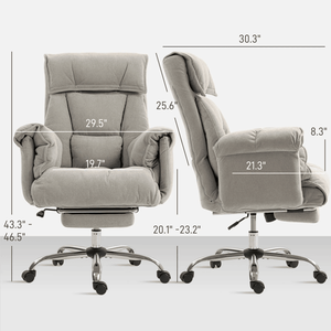 Sedia da Ufficio Confortevole in Pelle PU con Meccanismo di Regolazione Maniglia in Nylon, Sedia da Ufficio per Casa e Ufficio con Funzione Massaggio - Nessuna Spedizione nei Fine Settimana - Product Image 4