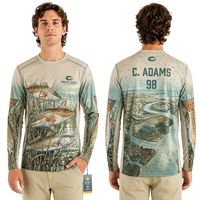 T-shirt de pêche professionnel respirant et anti-boulochage, motif graphique thon tribal, grande taille, 220 GSM, sublimation, évacuation de l'humidité