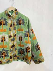 Collection exclusive : Veste en velours indien brodée motif cocotier, style vintage, blazer court en velours, cadeau pour elle - Product Image 4