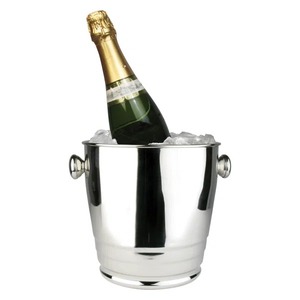 Stainless Steel Ice Bucket Round Design Elegant Party Cooler Rust Resistant Beverage Tub - Product Image 1