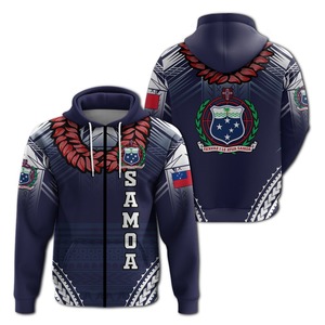 Sudadera con Capucha con Emblema Nacional de Samoa para Hombre, Impresión por Sublimación, Corte Regular, Informal, de Poliéster Tejido, Servicio OEM - Product Image 5