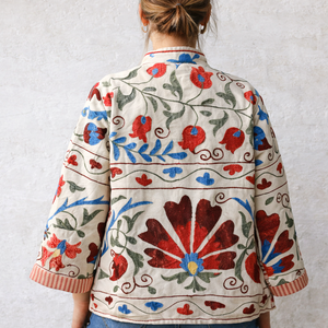 SUJANI <b>Quilted</b> Reversible Breathable Eco-Friendly 100% Cotton Bomber <b>Jacket</b> for Winter Autumn Spring - Product Image 2