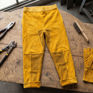 Heavy-Duty Cowhide Split Leather Welders Wear Industrial Safety Clothing <b>Spark</b> Resistance Protective Work <b>Trousers</b> for Welding - Product Image 6