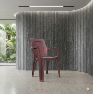 Modern Plastic Outdoor <b>Chair</b> Contemporary Design <b>Stackable</b> Red Brown Color Home Furniture - Product Image 3