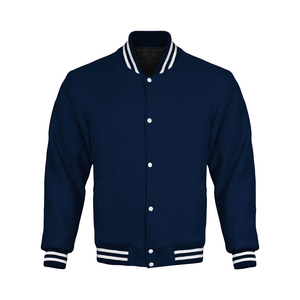 Chaqueta Varsity Blanca para Hombre, Chaqueta de Béisbol con Cuello Alto de Lana y Botones a Presión, Ropa Deportiva de Otoño, Chaqueta Clásica Universitaria con Letras - Product Image 2