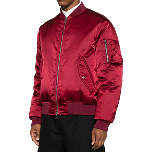 Blouson Bomber Varsity Personnalisé en Toile Légère et Satinée pour Jeunes, Manches Longues, Fermeture Éclair Intégrale, Coupe-Vent et Respirant - Product Image 3