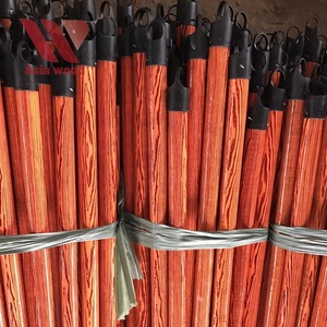 Long grain noir enduit de PVC bois d'eucalyptus écologique ménage nettoyage balai bâton Italia filetage vis poignée balai pelle à poussière - Product Image 6