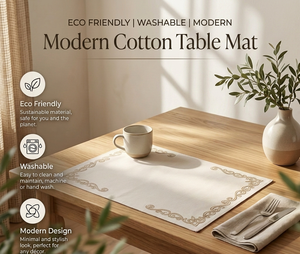Mantel de Mesa Rectangular de Algodón Moderno, Estilo Bohemio, Antideslizante, Grosor Personalizado, Ecológico y Lavable, para Decoración de Mesa de Comedor - Product Image 1