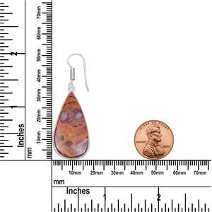 Pendientes con Dijes de Jaspe Noreena (Piedra Lombriginosa Silicificada), Plateados, Joyería Artesanal al por Mayor, Piedras Preciosas para Mujer - Product Image 3
