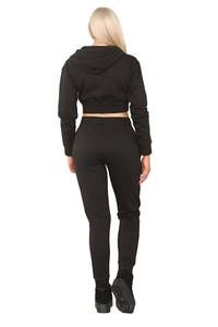 Conjunto Deportivo de Invierno para Mujer, Sudadera Corta y Pantalones de Chándal, Personalizado, Transpirable, de Algodón y Felpa, Estilo Vintage - Product Image 5