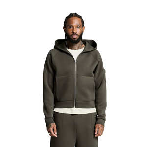 Conjunto de Sudadera Oversize de Felpa Francesa y Pantalones de Chándal de Pierna Recta, Estilo Urbano con Cremallera Personalizada, Lavado Ácido de Alta Calidad, 100% Algodón para Hombre, Ideal para Invierno - Product Image 5