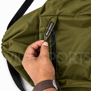 Olive Green <b>Drawstring</b> Backpack Lightweight Sports Gym Sack <b>Bag</b> with Front Pocket Side Pouches for Hiking - Product Image 5