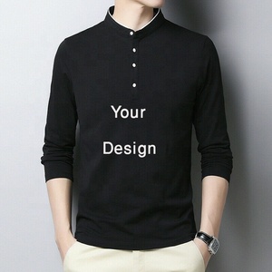 Vente directe d'usine de haute qualité 100% coton pour hommes pour Polo Logo personnalisé décontracté à manches longues Design tricoté pas cher prix - Product Image 1