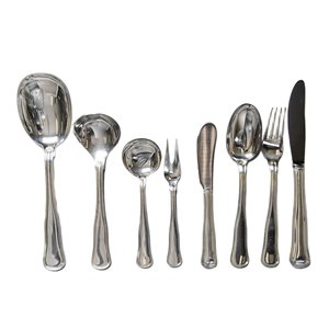 Ensemble de couverts minimalistes en acier inoxydable, finition miroir, manche en plastique noir, passe au lave-vaisselle, pour mariage et table à manger à domicile - Product Image 3