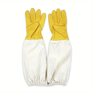 Guantes de apicultura de cuero 100% algodón antialérgicos, guantes de protección contra picaduras de abejas, guantes ventilados de manga larga, equipo. - Product Image 2