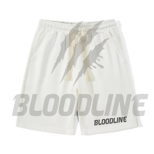 Shorts de sport pour homme BLOODLINE à séchage rapide, taille mi-haute élastique, logo avant, poches zippées, longueur Bermuda, motif camouflage, décontracté, en PU - Product Image 3