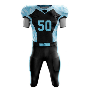 Ensemble d'uniformes de football américain violet pour hommes – Maillot, pantalon, gants, chaussettes – Kit complet sublimé, style ajusté, anti-humidité - Product Image 2
