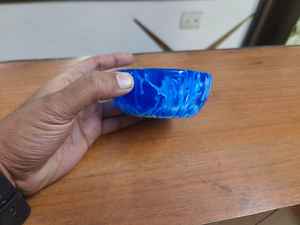 Cuenco de resina azul, cuenco de resina pulida, vajilla, cuenco para comida, cuenco para servir masa, cuencos de madera hechos a mano para comer - Product Image 4