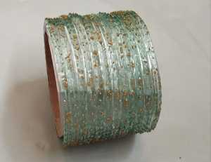 Premium Raindrop <b>Glass</b> <b>Bangles</b> For Girls- Transparent Golden Dotted Texture Unique Style Available In 25 Colors In Best Quality - Product Image 1