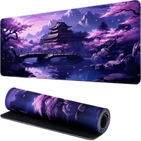 Tapis de souris de jeu personnalisé Bullheaded avec motifs de fleurs de cerisier, base en caoutchouc lisse, imperméable et antidérapante
