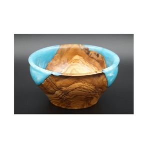 Bol en résine époxy et bois d'acacia de haute qualité avec détails faits à la main, sans BPA, finition élégante pour accessoires de cuisine haut de gamme - Product Image 4