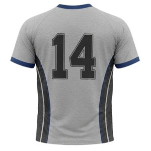 Unisex Gray Blue Sublimation Netball <b>Shirt</b> <b>Polyester</b> Short Sleeve Sportswear Athletic Team Uniform Performance Apparel - Product Image 2