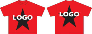 เสื้อยืดคอกลมทรงโอเวอร์ไซส์แบบครอป ยูนิเซ็กส์ พิมพ์ลายดาวสีดำและโลโก้สีขาว สวมใส่สบาย ผลิตจากผ้าฝ้าย - Product Image 1