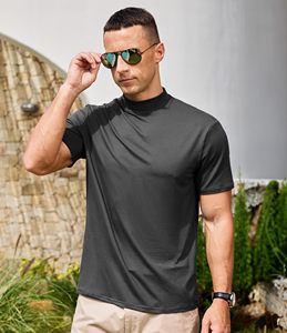Men Short Sleeve <b>Mock</b> <b>Neck</b> T Shirt Lightweight Casual <b>Top</b> Wholesale Supplier - Product Image 2