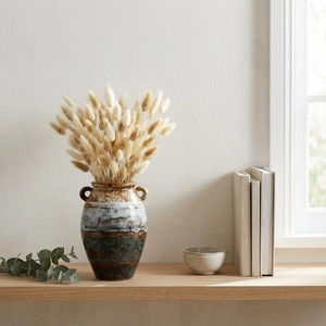 Rustic <b>Ceramic</b> Tabletop <b>Vase</b> With Crackled Glaze Handmade Decor 8-16 Inches - Product Image 1