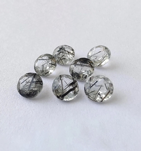 Quartz Rutile Noir AAA+ Rond Facetté – Pierre Précieuse Calibrée en Vrac pour Sertissage de Bague, Tailles Personnalisées Disponibles - Product Image 3